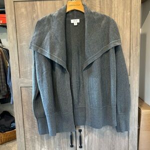 Per Se by Carlisle Sweater Cardigan Medium Gray Open Front